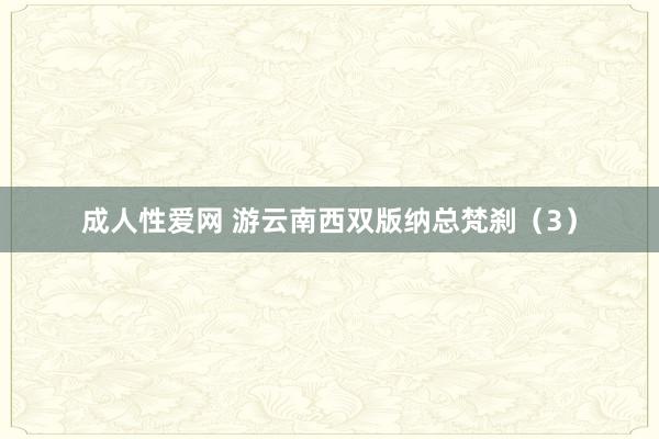 成人性爱网 游云南西双版纳总梵刹（3）