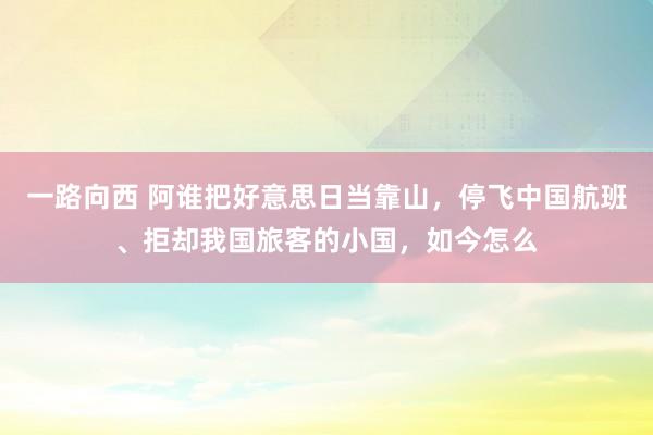 一路向西 阿谁把好意思日当靠山，停飞中国航班、拒却我国旅客的小国，如今怎么