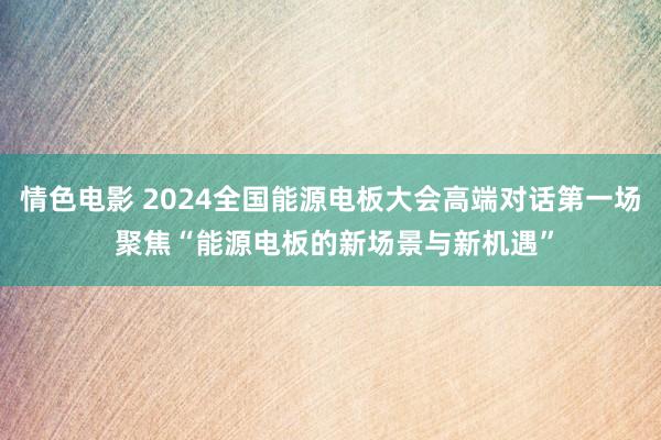 情色电影 2024全国能源电板大会高端对话第一场 聚焦“能源电板的新场景与新机遇”