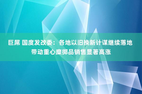 巨屌 国度发改委：各地以旧换新计谋继续落地 带动重心糜掷品销售显著高涨