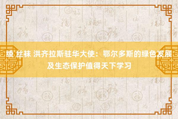 绫 丝袜 洪齐拉斯驻华大使：鄂尔多斯的绿色发展及生态保护值得天下学习