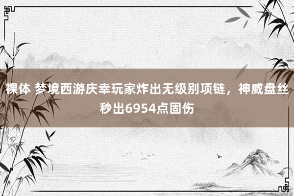 裸体 梦境西游庆幸玩家炸出无级别项链，神威盘丝秒出6954点固伤