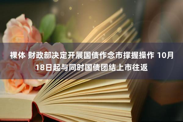 裸体 财政部决定开展国债作念市撑握操作 10月18日起与同时国债团结上市往返