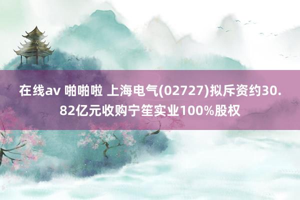 在线av 啪啪啦 上海电气(02727)拟斥资约30.82亿元收购宁笙实业100%股权