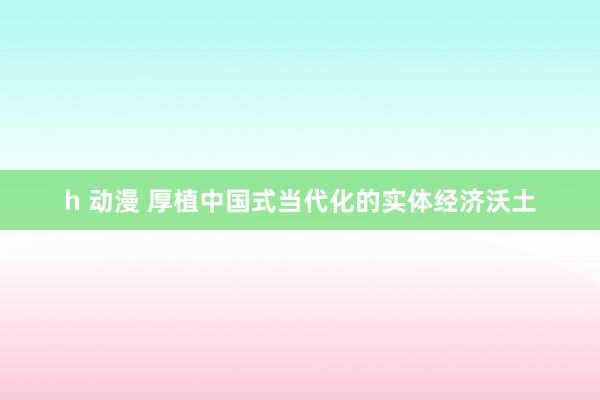 h 动漫 厚植中国式当代化的实体经济沃土