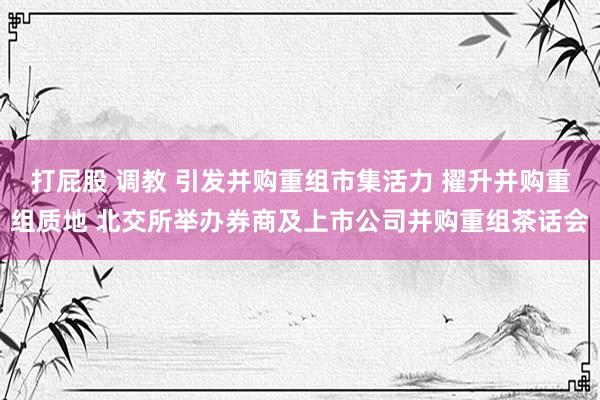 打屁股 调教 引发并购重组市集活力 擢升并购重组质地 北交所举办券商及上市公司并购重组茶话会