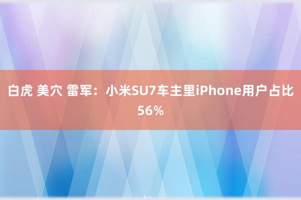 白虎 美穴 雷军：小米SU7车主里iPhone用户占比56%