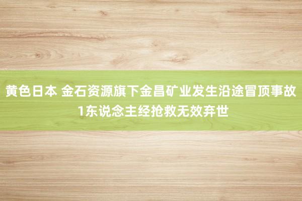 黄色日本 金石资源旗下金昌矿业发生沿途冒顶事故 1东说念主经抢救无效弃世