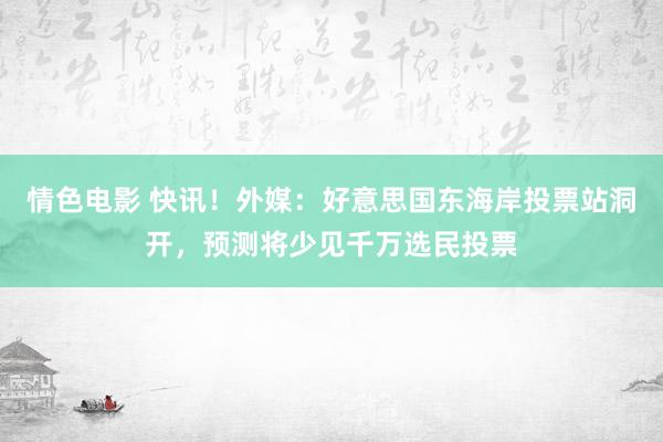 情色电影 快讯！外媒：好意思国东海岸投票站洞开，预测将少见千万选民投票