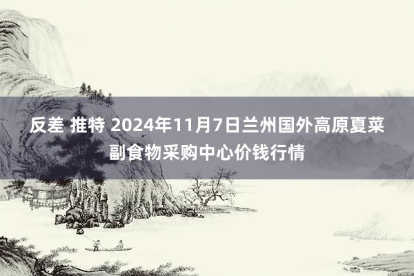 反差 推特 2024年11月7日兰州国外高原夏菜副食物采购中心价钱行情