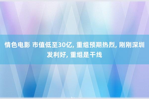 情色电影 市值低至30亿， 重组预期热烈， 刚刚深圳发利好， 重组是干线