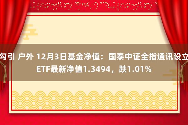 勾引 户外 12月3日基金净值：国泰中证全指通讯设立ETF最新净值1.3494，跌1.01%