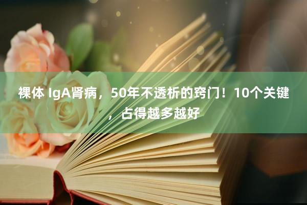 裸体 IgA肾病，50年不透析的窍门！10个关键，占得越多越好