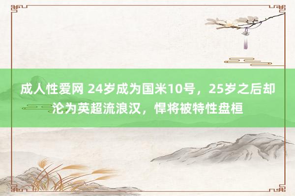 成人性爱网 24岁成为国米10号，25岁之后却沦为英超流浪汉，悍将被特性盘桓