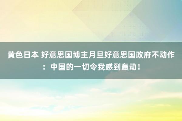 黄色日本 好意思国博主月旦好意思国政府不动作：中国的一切令我感到轰动！