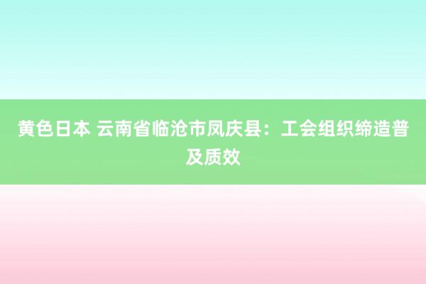 黄色日本 云南省临沧市凤庆县：工会组织缔造普及质效