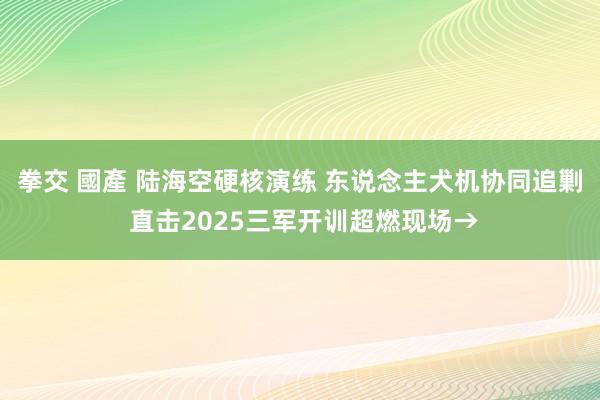 拳交 國產 陆海空硬核演练 东说念主犬机协同追剿 直击2025三军开训超燃现场→