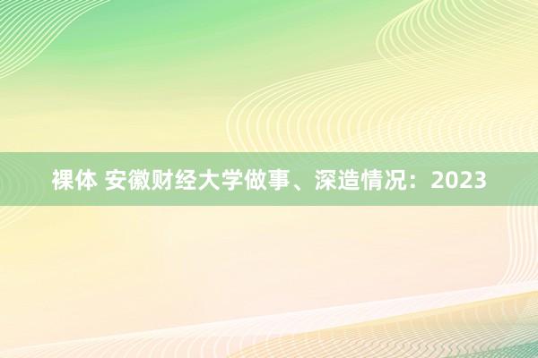 裸体 安徽财经大学做事、深造情况：2023