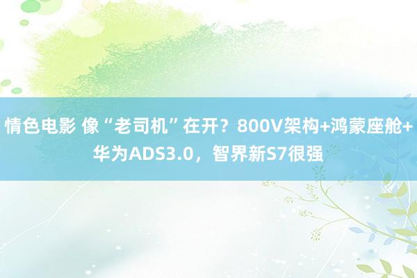 情色电影 像“老司机”在开？800V架构+鸿蒙座舱+华为ADS3.0，智界新S7很强