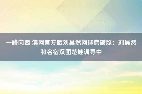 一路向西 澳网官方晒刘昊然网球磨砺照：刘昊然和名宿汉图楚娃训导中