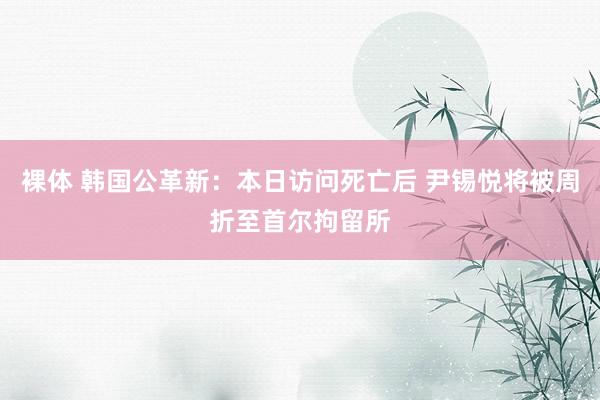 裸体 韩国公革新：本日访问死亡后 尹锡悦将被周折至首尔拘留所